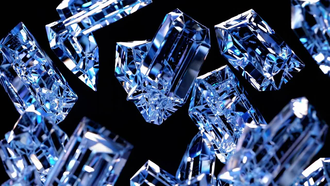 떨어지는 파란색 결정