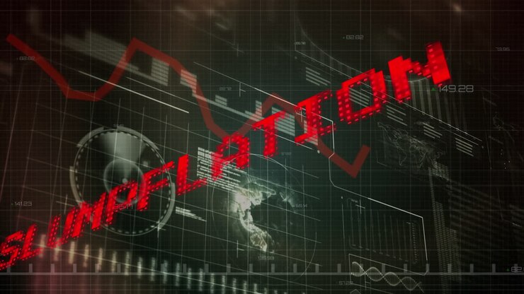 Animazione del testo slumpflation su elaborazione dati