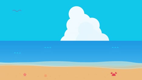 blue sky and beach animation