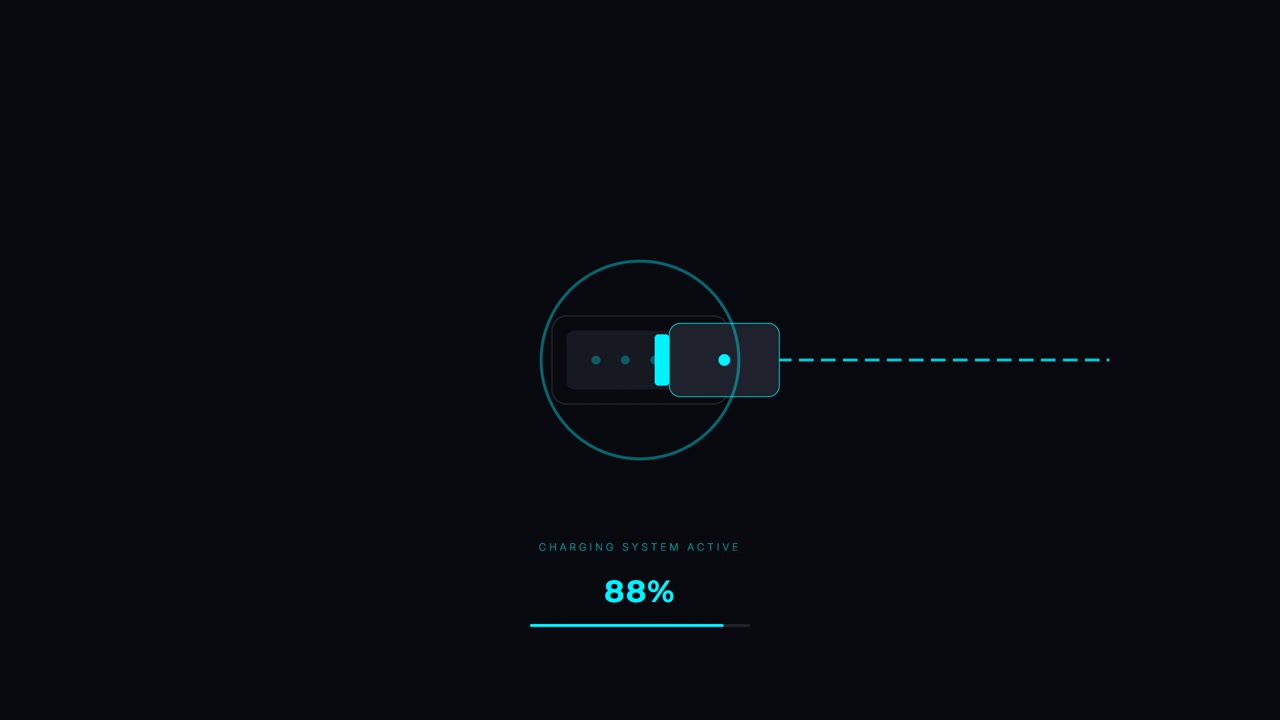 Futuristic Digital Charging Interface Animation