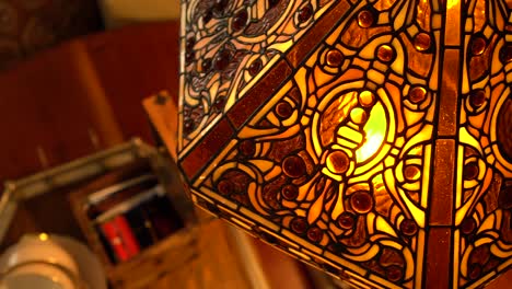 slowmo - old antique historic lamp in luxury room accommodation bedroom