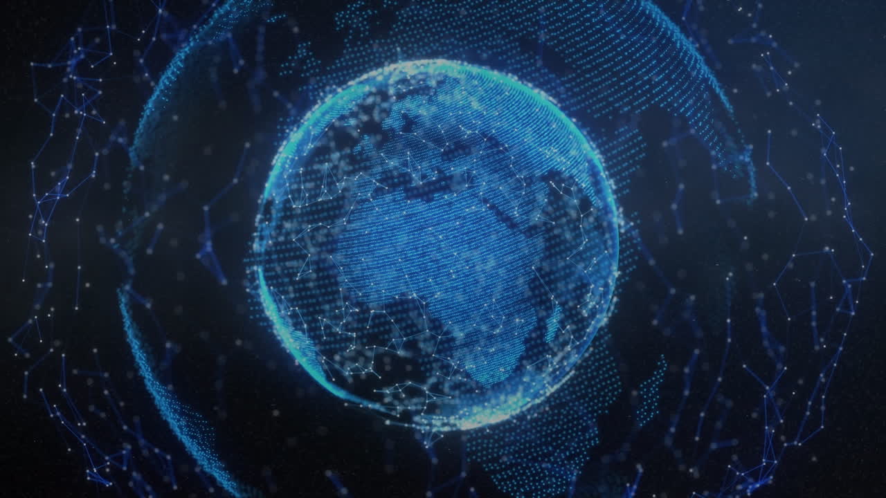 Animation of network of connections over globe