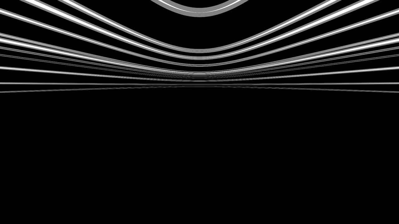 공간에서 많은 추상적인 회전 원, 3d 렌더링