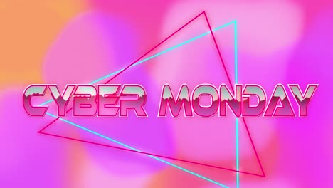 Animation-Von-Cyber-Monday-Text-über-Formen