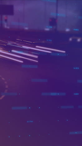 animación de gráficos y estadísticas sobre la autopista de avance rápido
