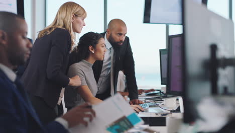 business people, computer or teamwork