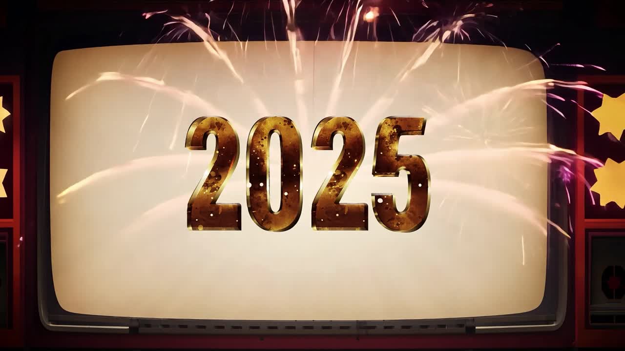 Conto alla rovescia di Capodanno 2025 su TV retrò