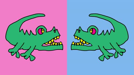 kids drawing pop art seamless background with theme of crocodile