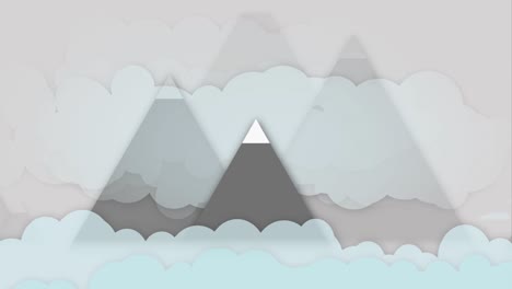 majestic animated arctic mountains. aerial flyover through snow-capped mountains. vector graphics animation.