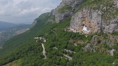 aerial view on ostrog monastery church