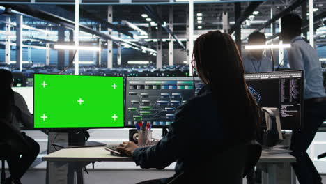 server hub programmer using node tree software on isolated screen pc
