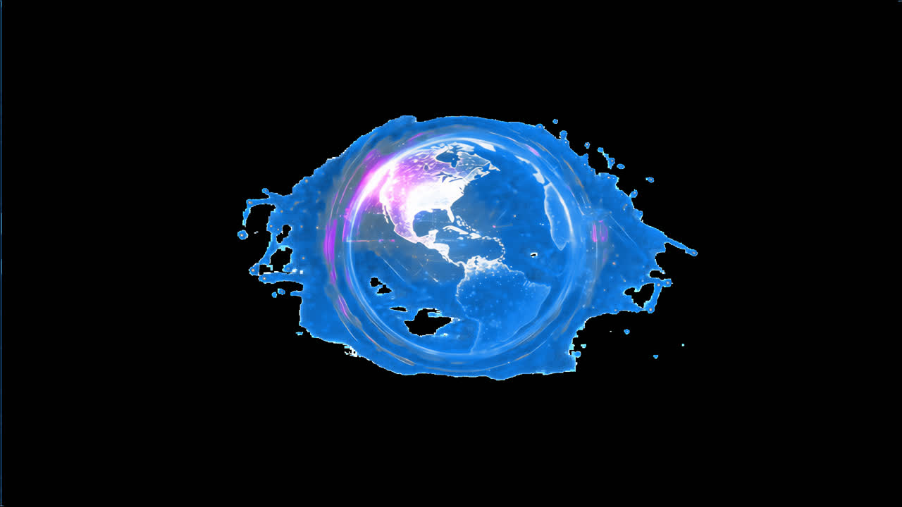Glowing digital Earth illustration animation isolated asset, transparent 4K video, alpha channel
