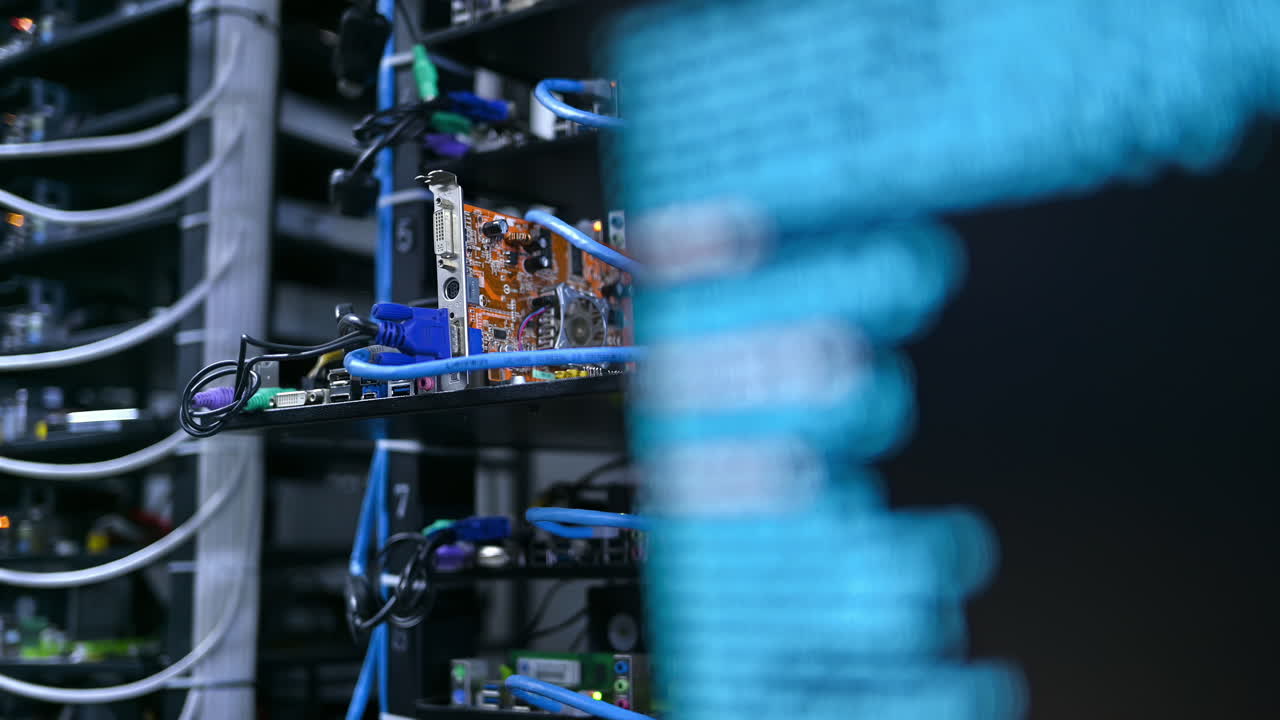 Close up of a small server in data centre