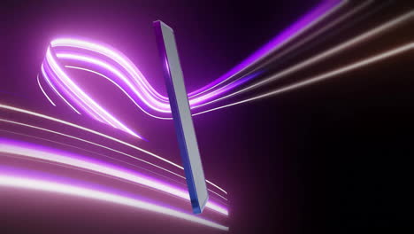 animation of smartphone over light shapes on black background