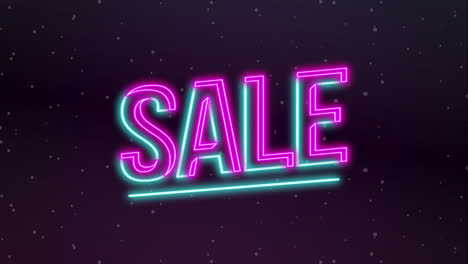 motion graphic of pink and blue neon sale sign