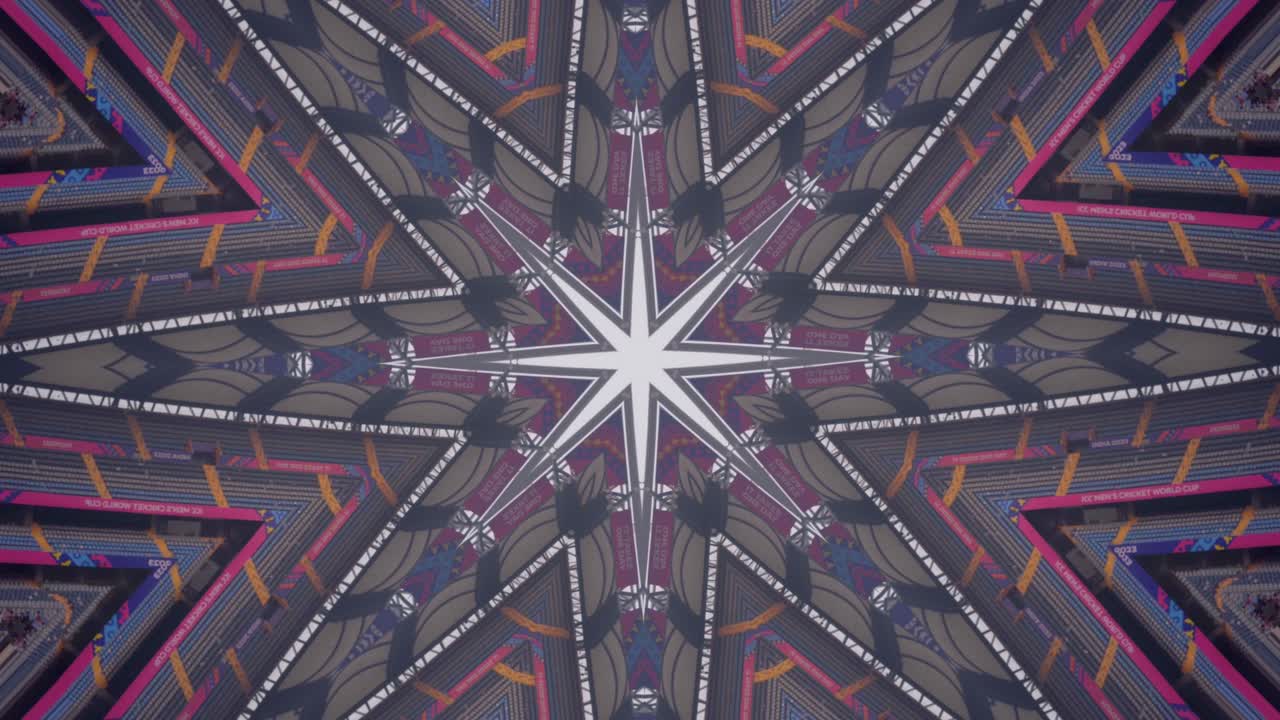 el estadio de wankhade en mumbai, india, es un caleidoscopio.