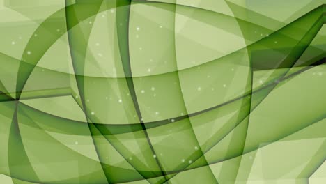 dark green curves rotating right and left, white small blurry dots flying on background. abstract animated vfx