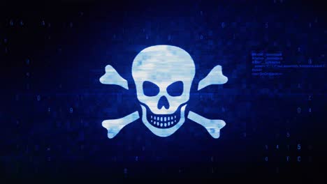 Digital Skull and Crossbones Warning