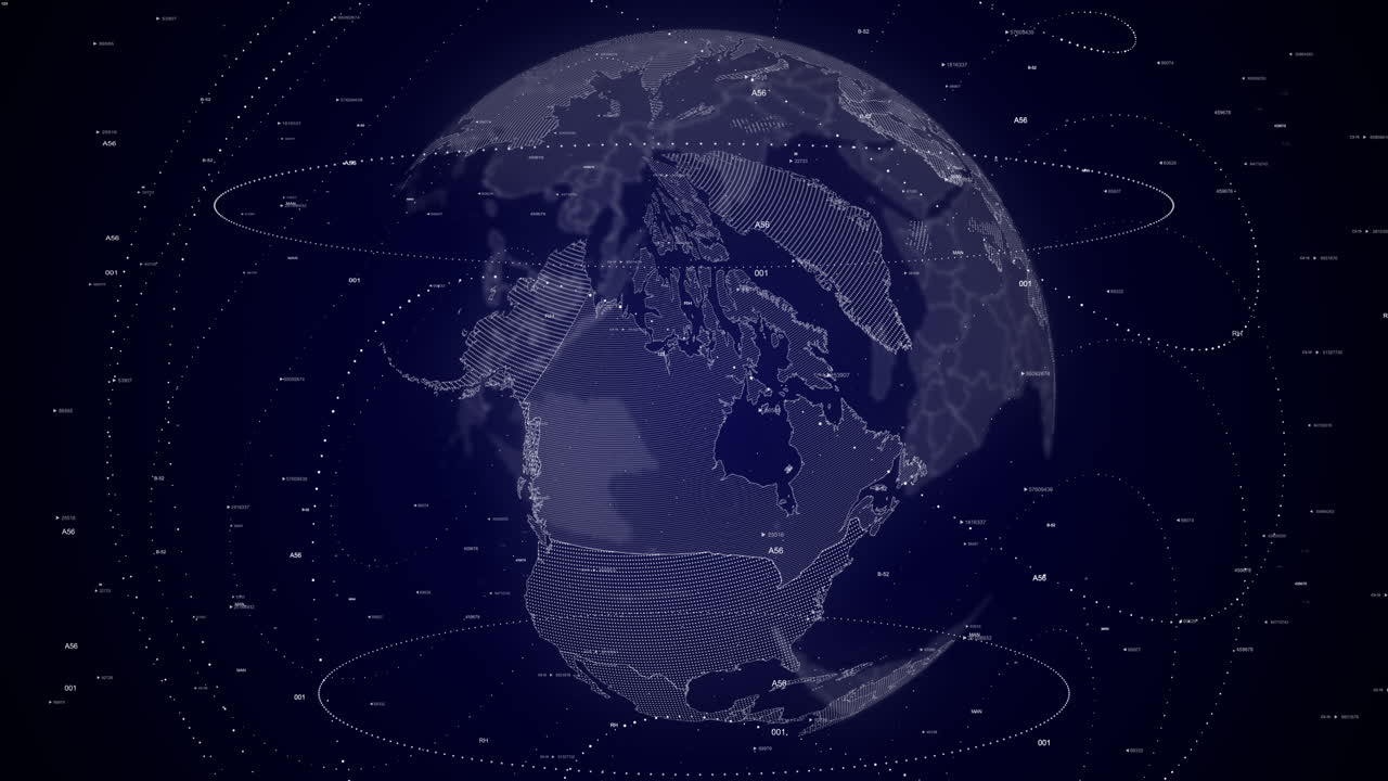 globo digital girando, haciendo zoom en el país de canada