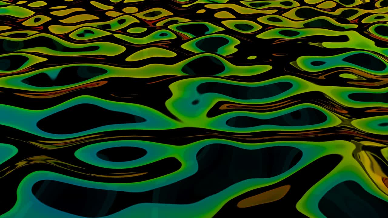 Colorful wave rainbow on black Science animation Fluid art 4k