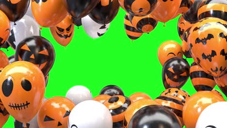 marco de globo de halloween en un fondo verde