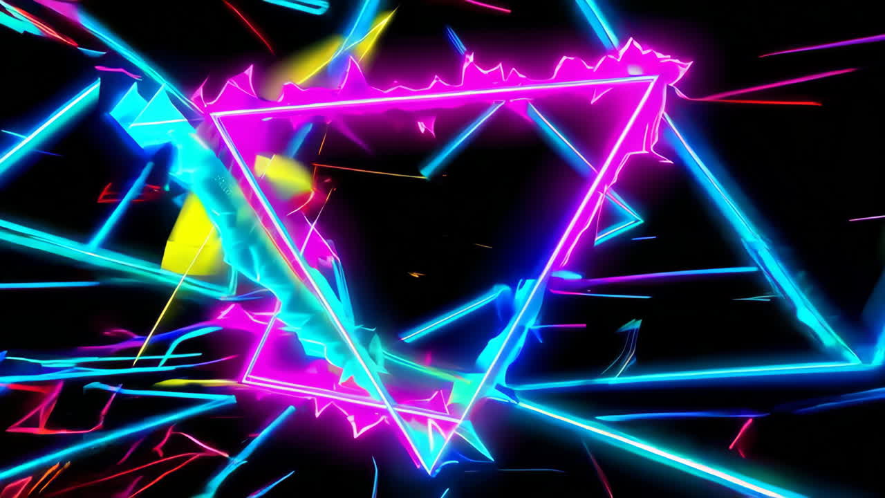 Neon Triangle Abstract Background Loop