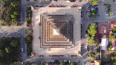 aerial of phra that kham kaen famous tourist attraction in khon kaen, thailand