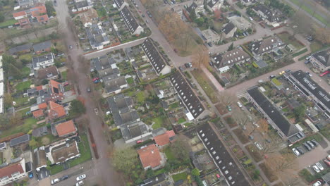 aerial of beautiful suburban neighbourhood