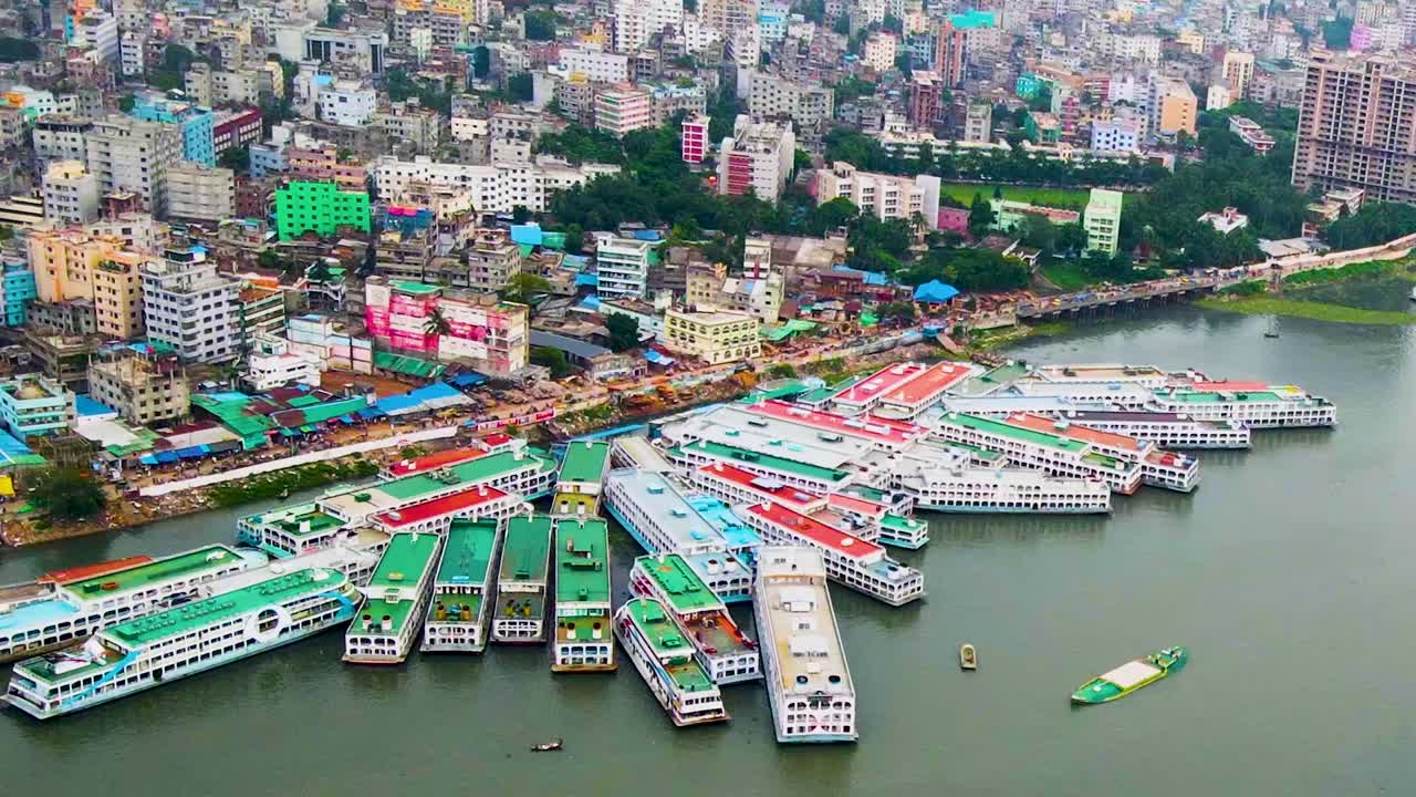 Sadarghat Launch Boat Terminal In Old Dhaka Along Buriganga River, Bangladesh