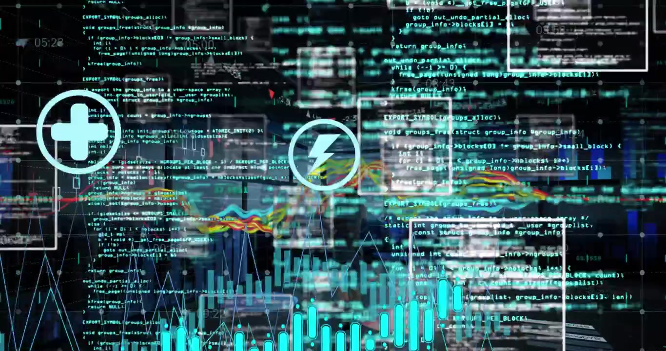 Animation of data processing over caucasian businessman