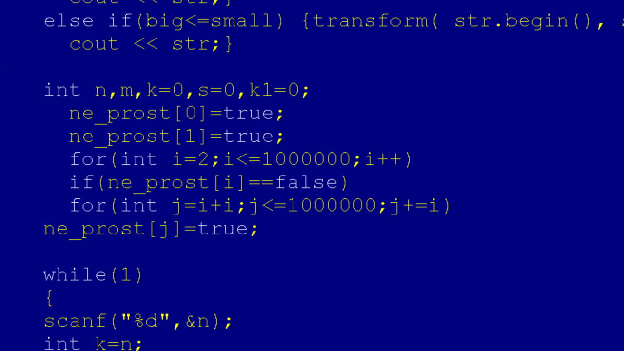 Source code on the monitor screen. Source code