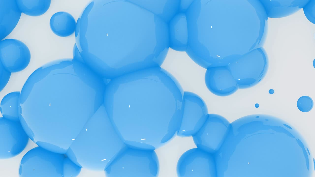 Abstract 3d shapes color bubbles on wal. Set of 5 different color. Seamless loop 4k animation footage.
