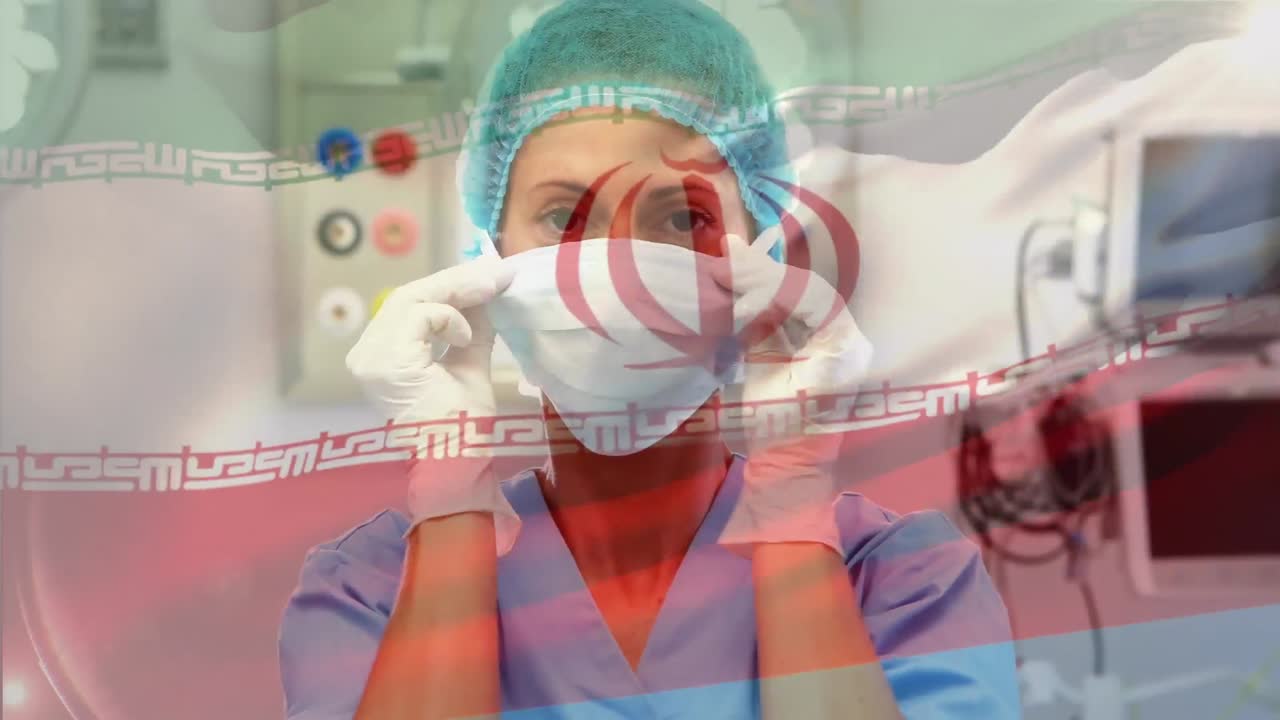 수술실에서 외과 의사 들 위 에 이란 의  ⁇ 발 이 흔들리는 애니메이션