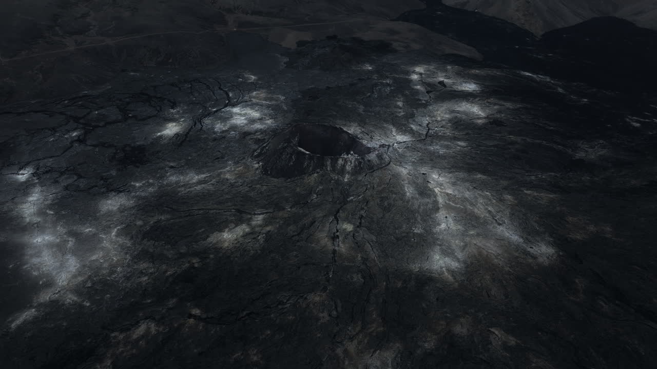 vista aérea de un cráter volcánico