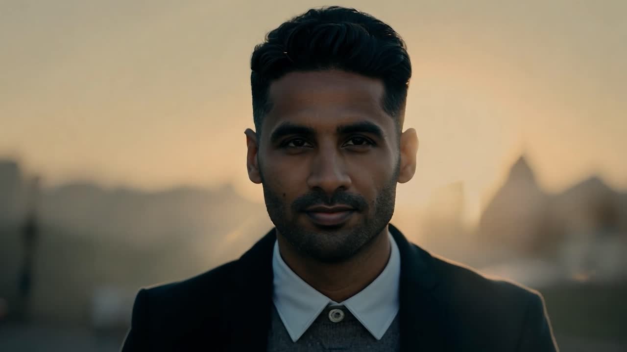 retrato de un hombre mirando a la cámara