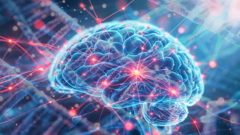 abstract digital brain and neural network connections