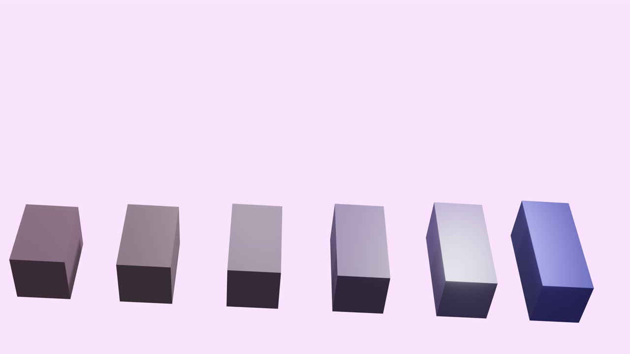 보라색 배경 위에 통계 및 금융 데이터 처리의 애니메이션