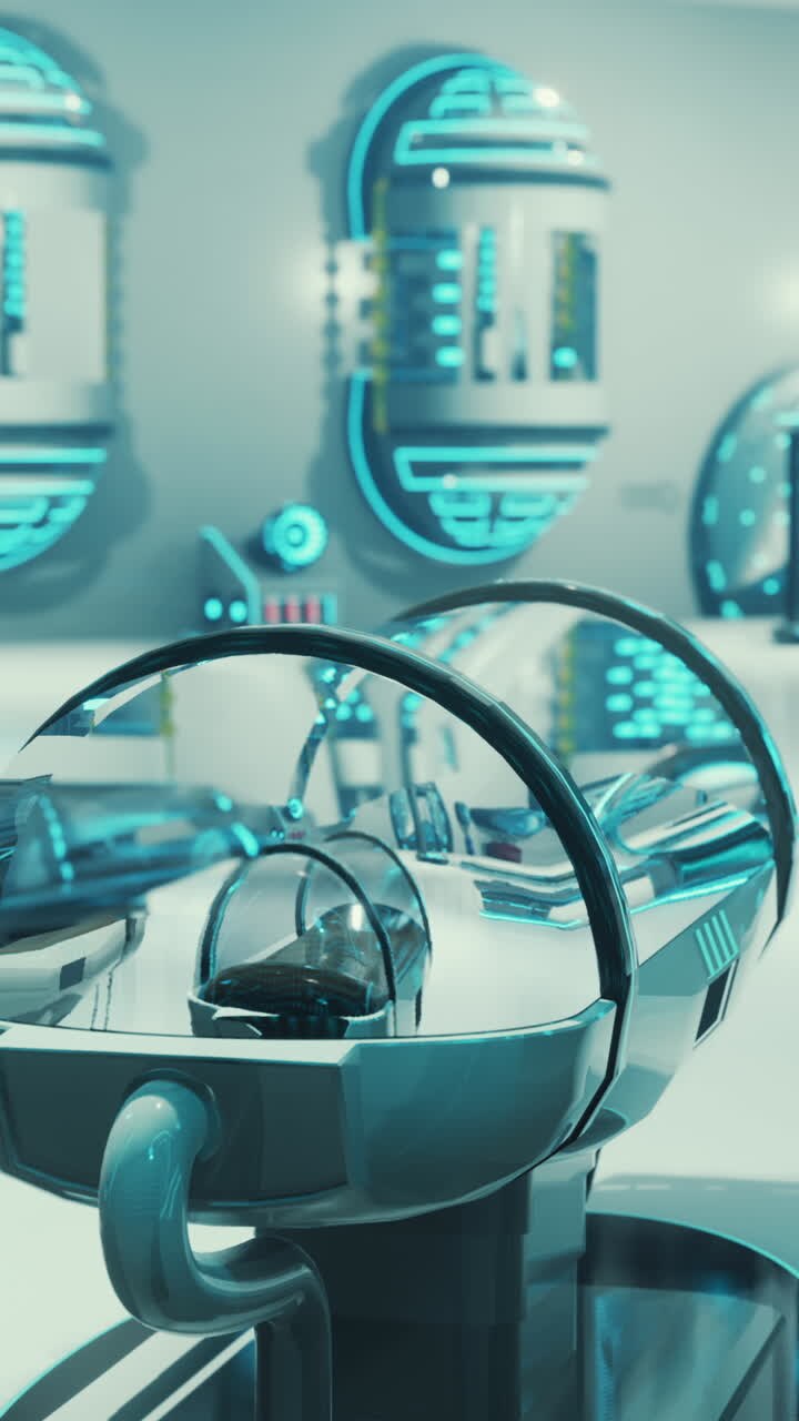 Futuristic Medical Room with a Glass Pod