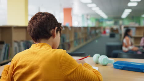 a student studying in the library