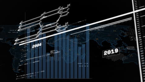 Animación-De-Diagramas-Y-Procesamiento-De-Datos-Sobre-Fondo-Negro