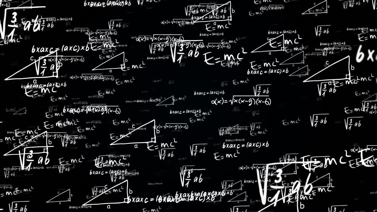 Animation of typing formulas of chemistry in abstract digital space green screen loop background