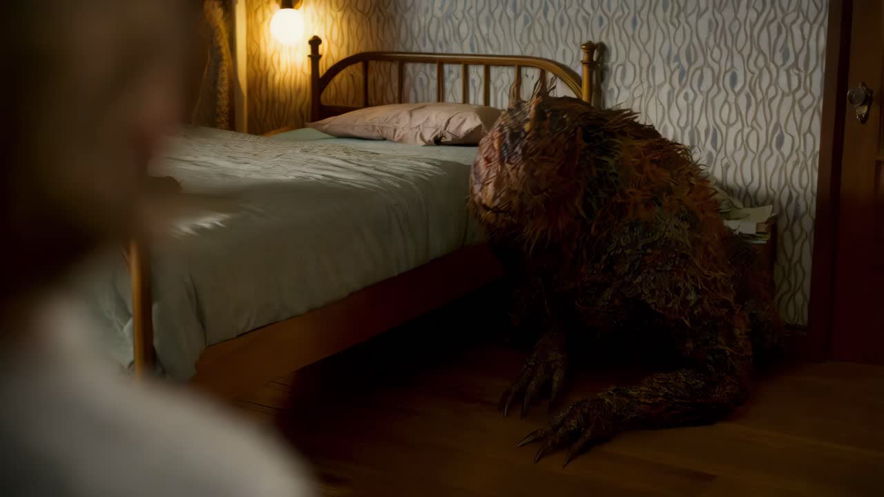 침실에 있는 괴물