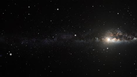 punto de vista de la galaxia de la vía láctea en el espacio repleto de estrellas