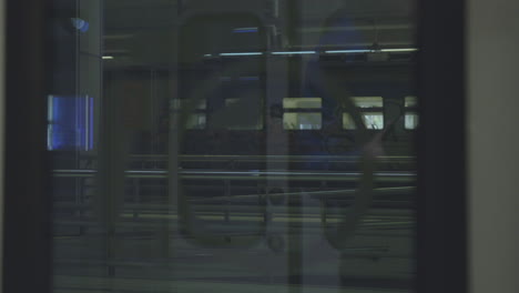 subway station interior at night