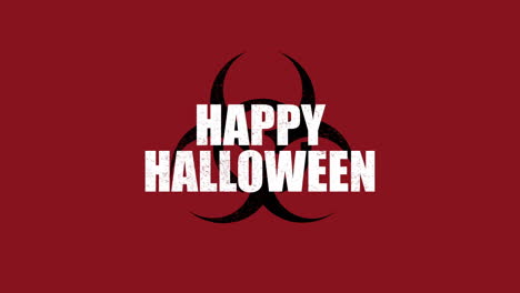 Feliz-Halloween-Con-Signo-Tóxico-En-Textura-Roja