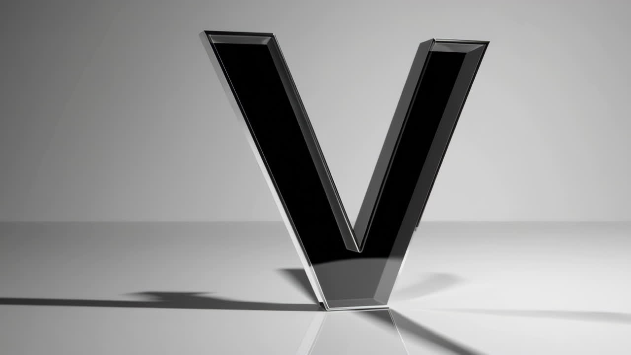 3D Rendered Uppercase Letter V
