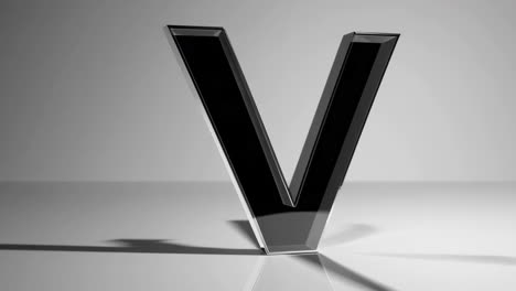 3d rendered uppercase letter v