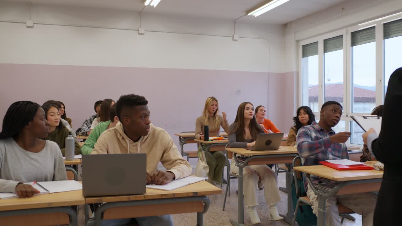 Students in a classroom during a lecture