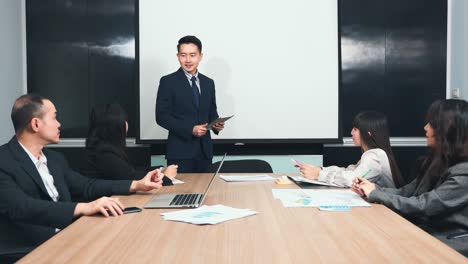 business people team confident working and communicating together in meeting room