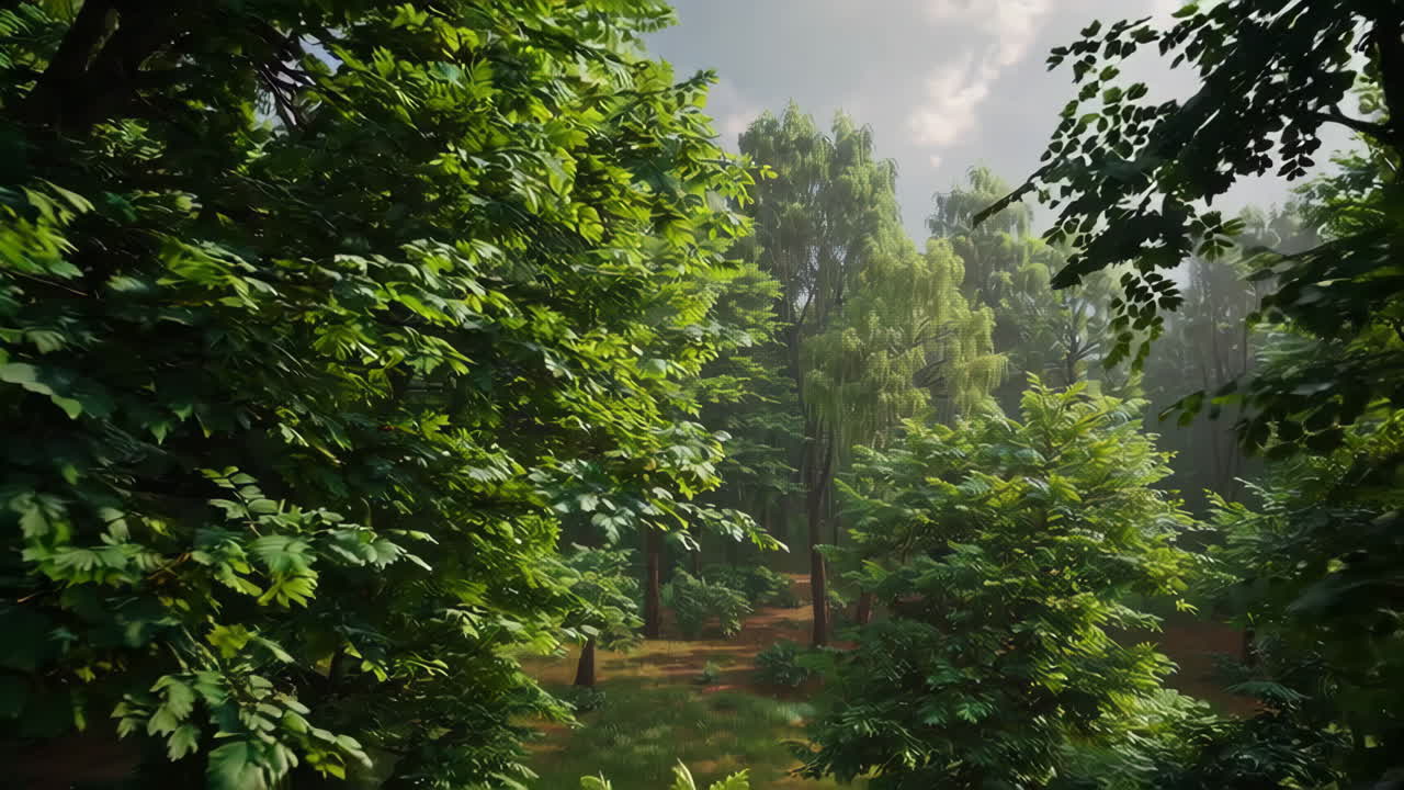 плотный лесный пейзаж